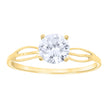 14Kt Two-Tone Gold Womens Cubic Zirconia Polished Finish Engagement Ring
