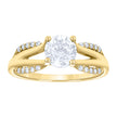 14Kt Yellow Gold Womens Cubic Zirconia Polished Finish Engagement Ring