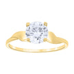 14Kt Two-Tone Gold Womens Cubic Zirconia Polished Finish Engagement Ring