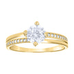 14Kt Two-Tone Gold Womens Cubic Zirconia Heart Halo Engagement Ring