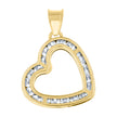 14Kt Yellow Gold Womens Cubic Zirconia Open Heart Love Charm Pendant