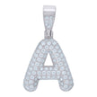 925 Sterling Silver Unisex Cz Initial Alphabet A Charm Pendant