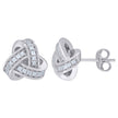 925 Sterling Silver Womens Cubic Zirconia Love Knot Stud Earrings
