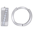 925 Sterling Silver Womens Cubic Zirconia Single Row Huggie Hoop Earrings