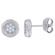 925 Sterling Silver Womens Cubic Zirconia Round Stud Earrings