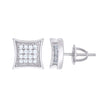 925 Sterling Silver Unisex Cubic Zirconia Kite Stud Earrings