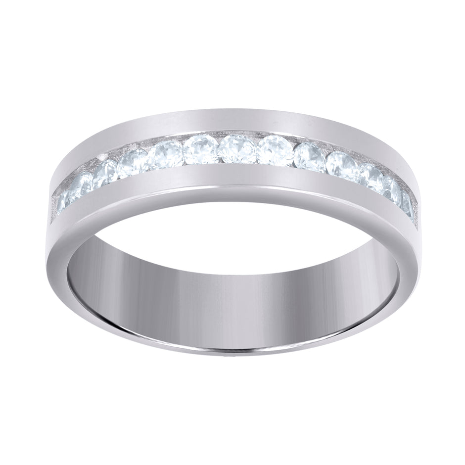 925 Sterling Silver Womens Cubic-Zirconia Fashion Band Ring Size 8 - SLV-97410