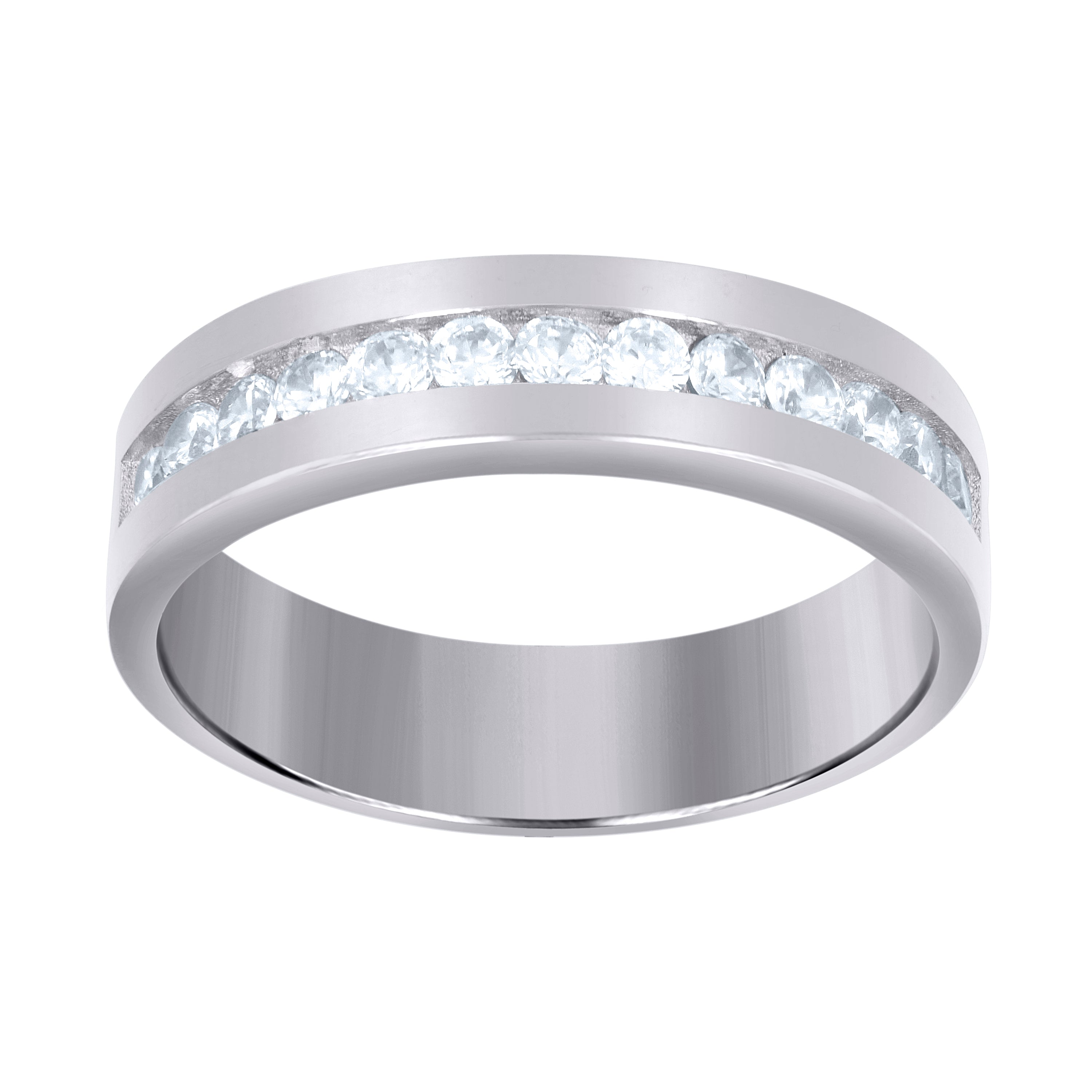 925 Sterling Silver Womens Cubic-Zirconia Fashion Band Ring Size 7