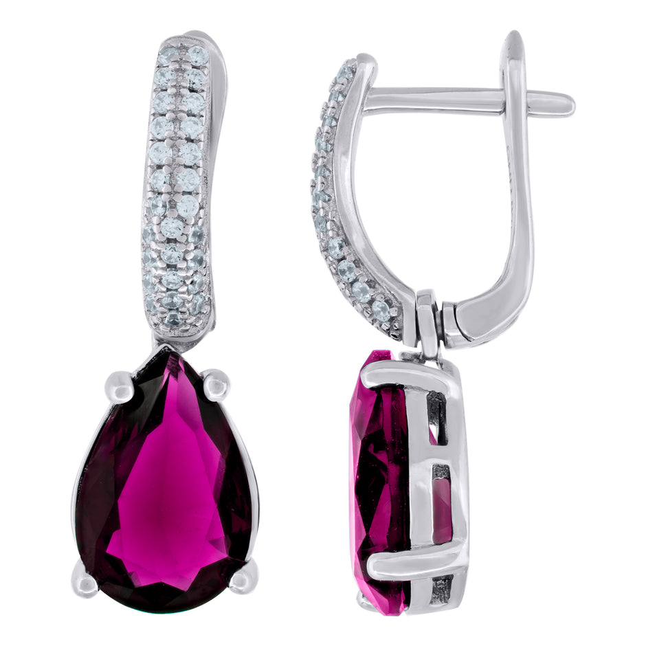 925 Sterling Silver Womens Cubic Zirconia Dangle Earrings
