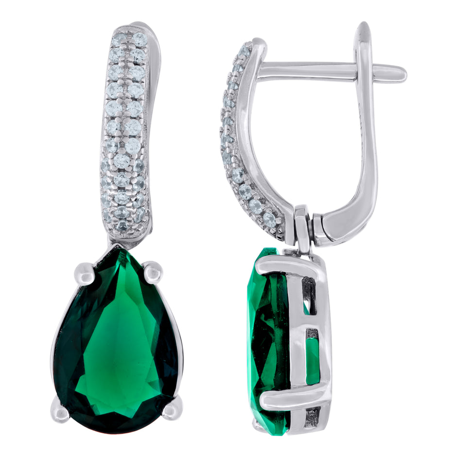 925 Sterling Silver Womens Cubic Zirconia Dangle Earrings