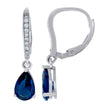 925 Sterling Silver Womens Blue Cubic Zirconia Tear Drop Dangle Earrings