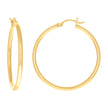 14Kt Yellow Gold Womens Plain Round Tube Hoop Earrings 2mm-35 - SLV-97598