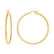 14Kt Yellow Gold Womens Diamond-cut Round Tube Hoop Earrings 2mm-45 - SLV-97606