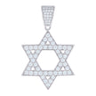 925 Sterling Silver Mens Cubic-Zirconia Star Of David Symbol Religious Charm Pendant