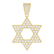 925 Sterling Silver Yellow-tone Mens Cubic-Zirconia Star Of David Symbol Religious Charm Pendant