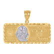 10kt Two-Tone Gold Mens 100 Dollar Bill Currency Diamond Cut Pendant