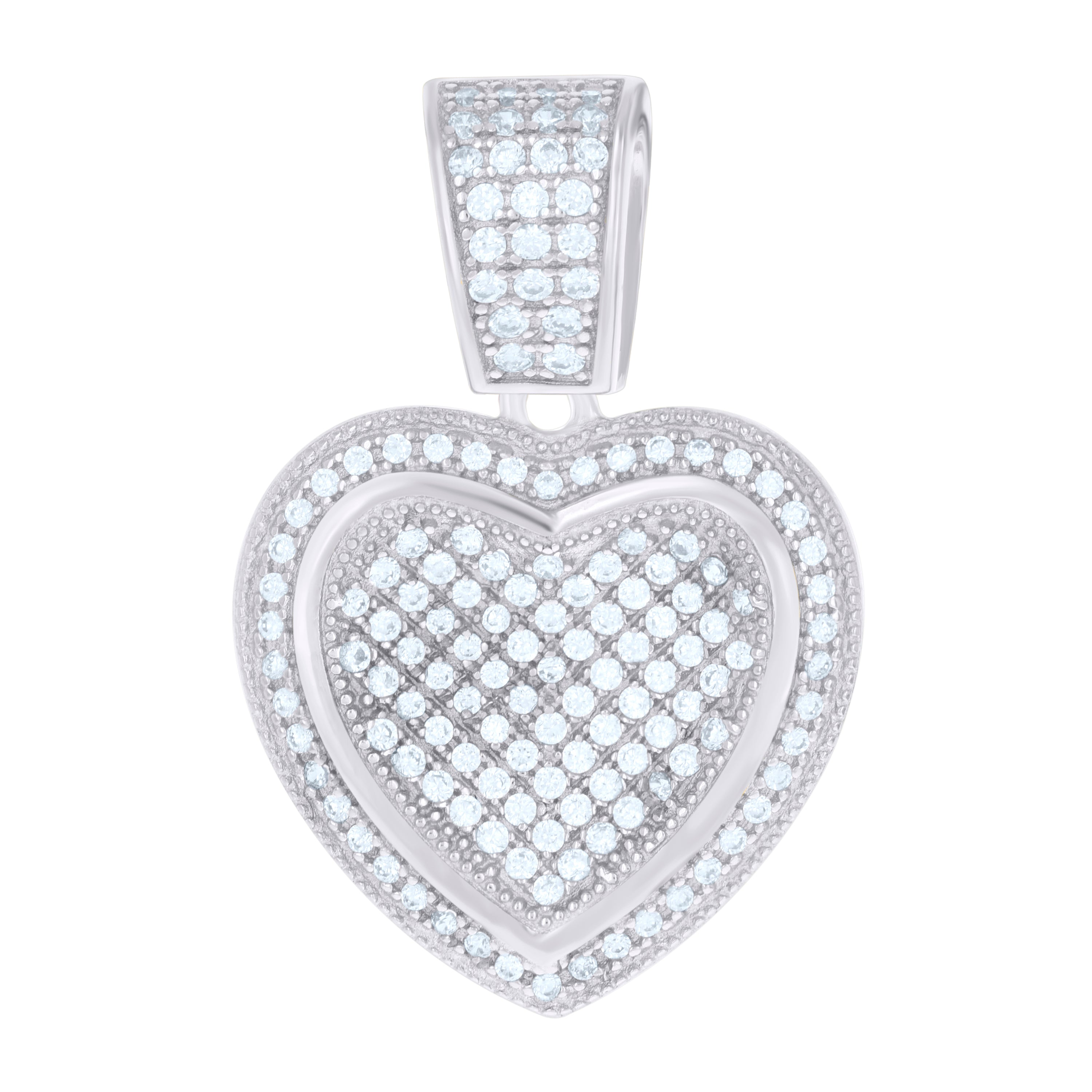 925 Sterling Silver Womens Cz Heart Charm Pendant