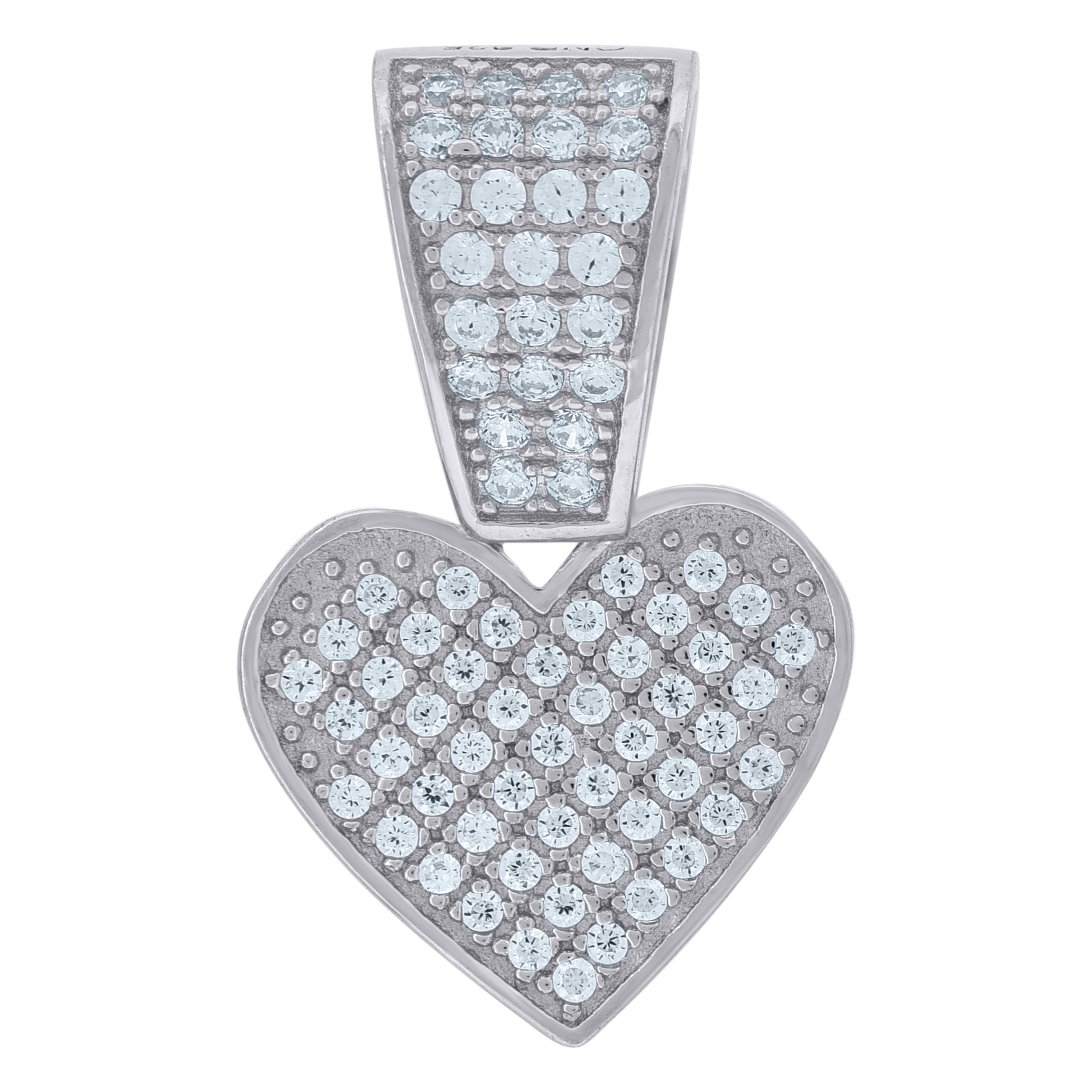925 Sterling Silver Womens Cz Heart Charm Pendant