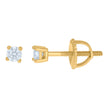 925 Sterling Silver Yellow-Tone Womens Cubic Zirconia Round Classic Studs Earrings