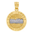 10kt Two-Tone Gold Unisex Textured Last Supper Pray For Us Religious Charm Pendant