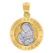 10kt Two-Tone Gold Unisex Textured Saint Anthony Pray For Us Religious Charm Pendant