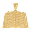 10kt Yellow Gold Unisex Diamond-Cut Religious Book Charm Pendant