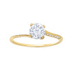 10kt Yellow Gold Womens Cubic-Zirconia Engagement Ring
