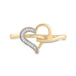 10k Yellow Gold Round Diamond Heart Ring 1/20 Cttw