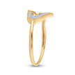 10k Yellow Gold Round Diamond Heart Ring 1/20 Cttw