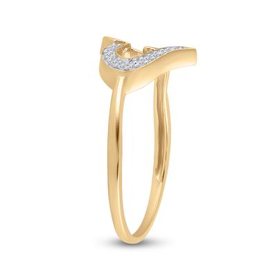 10k Yellow Gold Round Diamond Heart Ring 1/20 Cttw