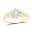 10k Yellow Gold Round Diamond Cluster Ring 1/8 Cttw