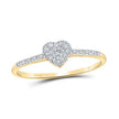 10k White Gold Round Diamond Slender Heart Ring 1/20 Cttw