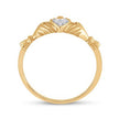 10k Yellow Gold / White Gold Round Diamond Claddagh Heart Ring .02 Cttw
