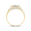Yellow-tone Sterling Silver Round Diamond Cluster Ring 1/20 Cttw