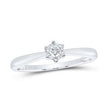 10k White Gold Round Diamond Solitaire Bridal Engagement Ring 1/12 Cttw