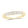 10k Yellow / White Gold Round Diamond Single Row Band Ring 1/8 Cttw