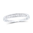 10k Yellow / White Gold Round Diamond Single Row Band Ring 1/8 Cttw