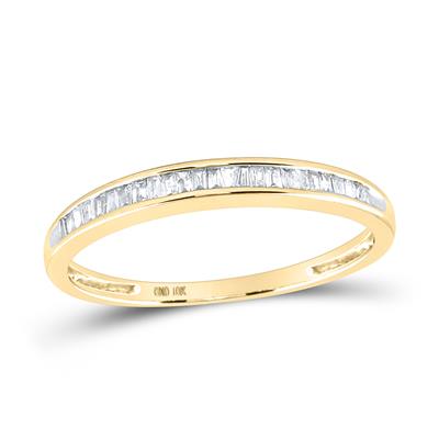 10k / 14k Yellow Gold / White Gold Baguette Diamond Wedding Anniversary Band 1/6 Cttw