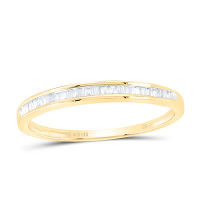 14k Yellow Gold Baguette Diamond Wedding Band 1/6 Cttw