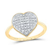 10k Yellow Gold Round Diamond Heart Ring 1/6 Cttw
