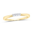 10k Yellow Gold Round Diamond 3-stone Bridal Engagement Ring 1/20 Cttw