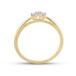 10k Yellow Gold Round Diamond 3-stone Bridal Engagement Ring 1/20 Cttw