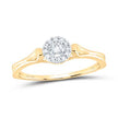 10k Yellow Gold / White Gold Round Diamond Solitaire Promise Ring 1/10 Cttw