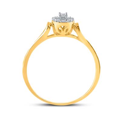 10k Yellow Gold / White Gold Round Diamond Solitaire Promise Ring 1/10 Cttw