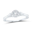 10k Yellow Gold / White Gold Round Diamond Solitaire Promise Ring 1/10 Cttw
