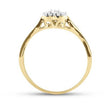 10k Yellow / White Gold Round Diamond Heart Promise Ring 1/8 Cttw