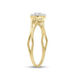 10k Yellow / White Gold Round Diamond Heart Promise Ring 1/8 Cttw