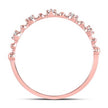 10k Rose Gold/ Yellow Gold/ White Gold Round Diamond Bead Dot Stackable Ring 1/20 Cttw