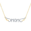 10k Yellow Gold Round Diamond Mom Necklace 1/6 Cttw