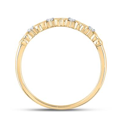 10k Yellow Gold Round Diamond Heart Ring 1/20 Cttw